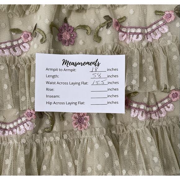 Mac Duggal 8030 NWT Polka Dot Long Sleeve Floral Ruffle Tiered Maxi Dress Size 8 - Picture 9 of 10